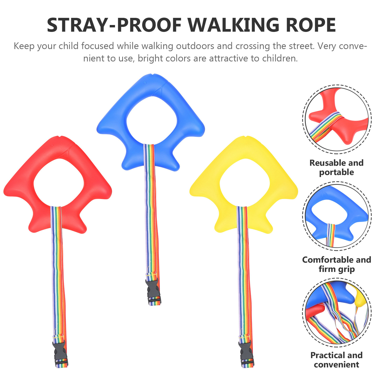 Outdoor Activities In Camping - 3Pcs Preschool Walking Rope Round Handle