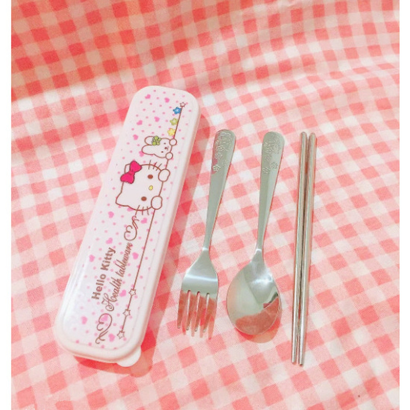 Outdoor Camping Dining Set - Hello Kitty Stainless Steel Spoon Fork