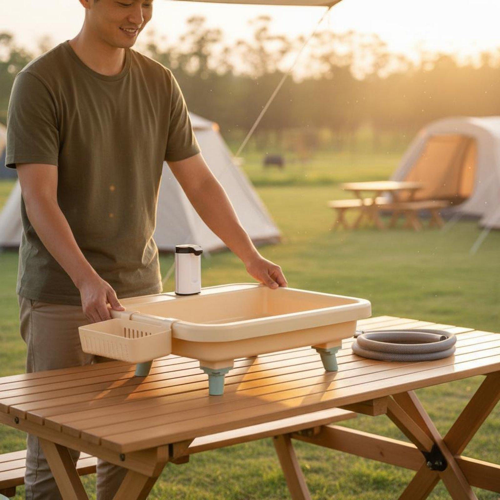 Portable Camping Sink with Bui - Outdoor Camp ulasan dan harga
