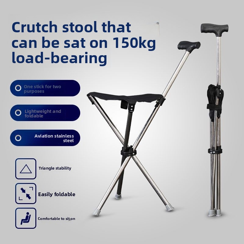 2-in-1 Folding Cane and Chair  - Outdoor Activities In Camping ulasan dan harga