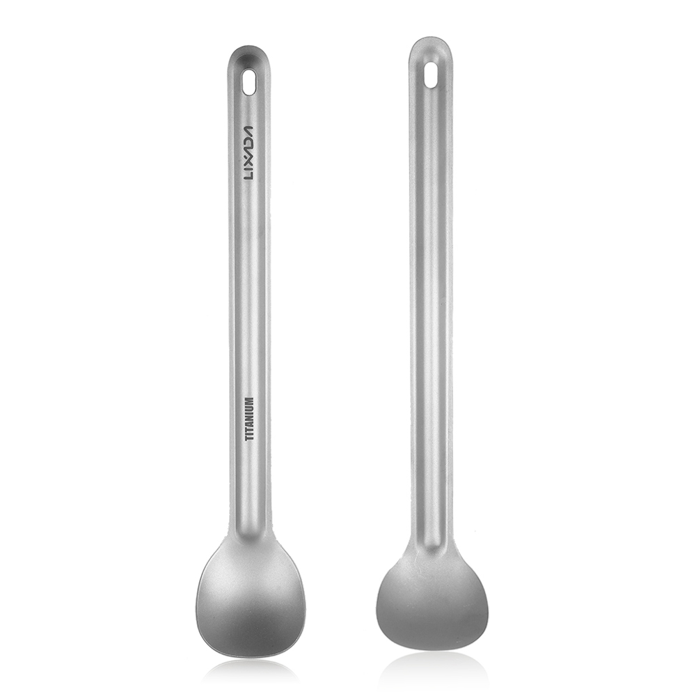 Lixada 15g Titanium Long Handl - Outdoor Camping Dining Set ulasan dan harga
