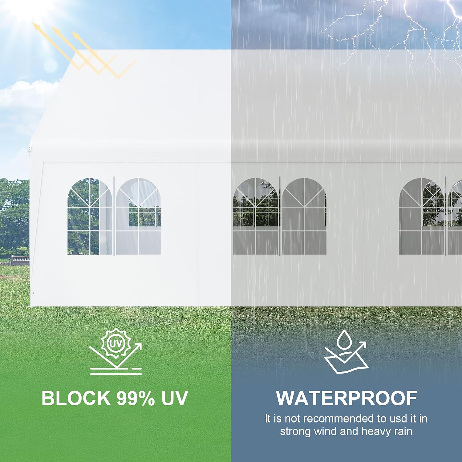20 X 20 Foot Party Tent Outdoo - Waterproof Tarp Shelter ulasan dan harga